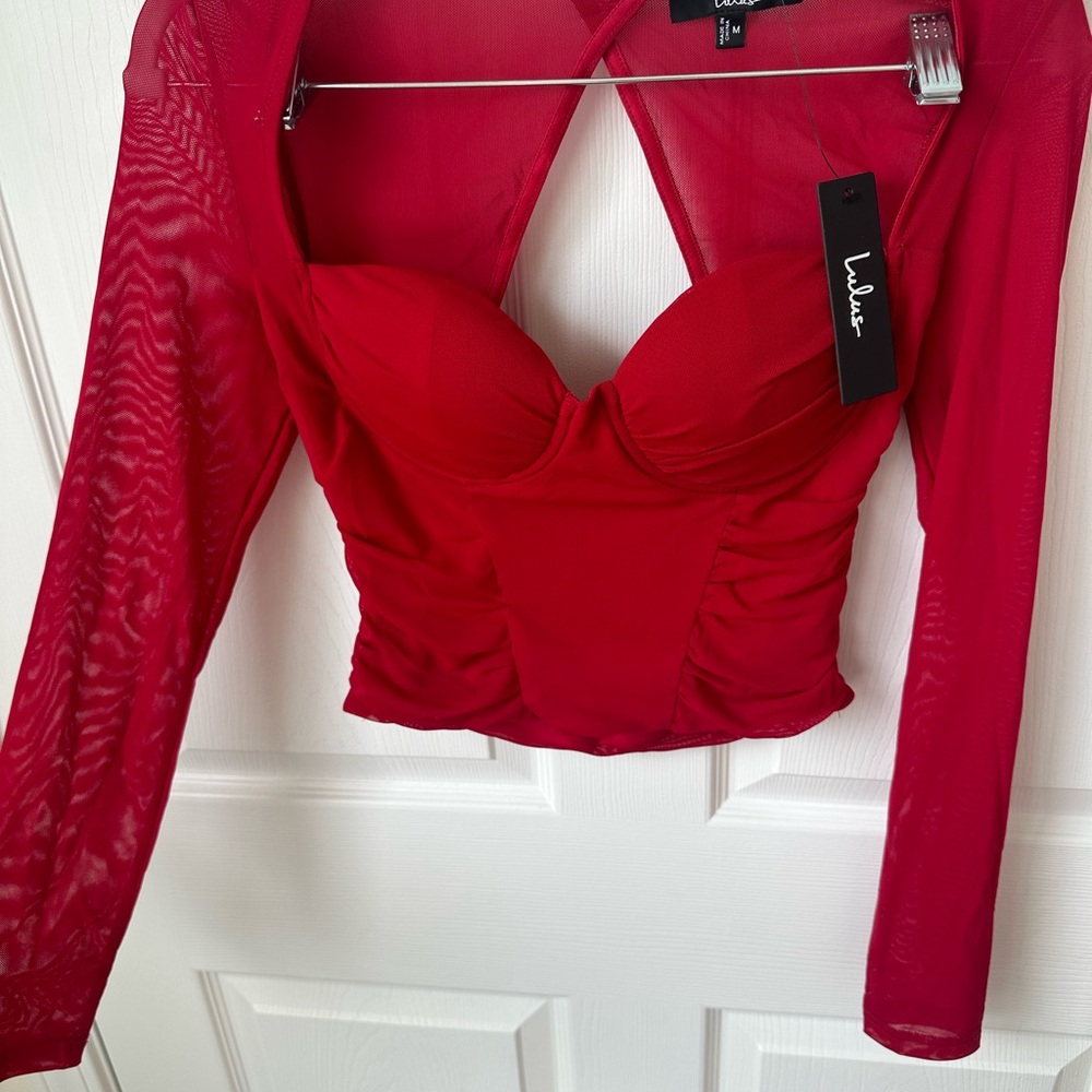 Lulu's Scarlet Mesh Bodysuit